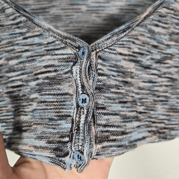 Anthropologie Daily Practice Size XS Short Sleeve Cropped Cardigan Top Space Dye - Picture 3 of 7